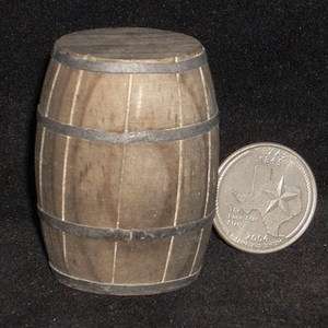 Dollhouse Miniature Western Wooden Barrel 112 Scale (Weathered 