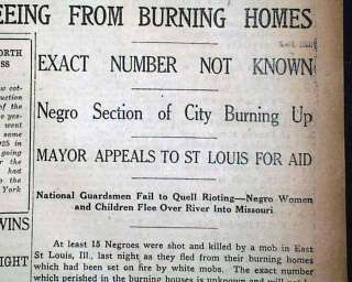   Louis RACE RIOTS Negroes Lynch MOBS Kill Many Negroes 1917 Newspaper