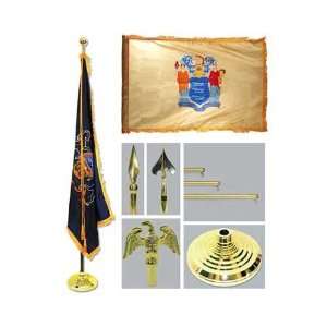  New Jersey 4ft x 6ft Flag telescoping Flagpole Base and 