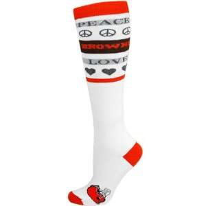 Cleveland Browns Ladies Peace And Love Metallic Knee Socks:  