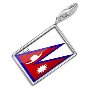 FotoCharms Nepal Flag   Charm with Lobster Clasp For Charms Bracelet 