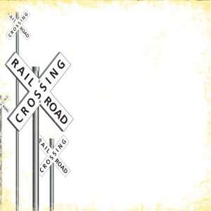  Road Signs: Railroad Crossing 12 x 12 Double Sided Paper 