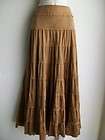 TRIBAL LNC brown faux suede tiered full skirt 4