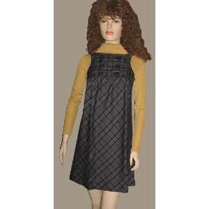   Secret $99 Gray Plaid Jumper Dress size Medium 