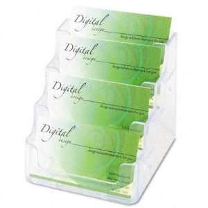  Four Pocket Countertop Clear Plastic Business Card Holder 