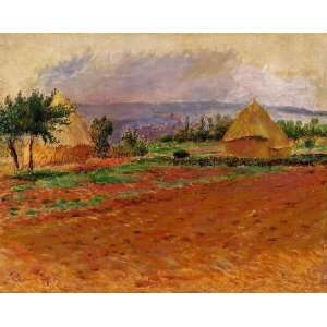   painting name Field and Haystacks, by Renoir PierreAuguste Home