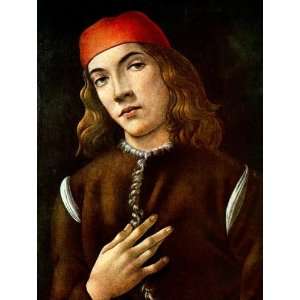 Sheet of 21 Gloss Stickers Botticelli Portrait of a young man  
