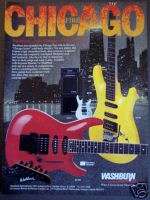 1989 Washburn Chicago series Guitars vintage ad  