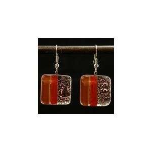   Caramel Strawberry Delight Fused Glass Earrings  Chile