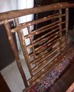 PR ANTIQUE 30s RUSTIC SGN OLD HICKORY THREE QTR SPINDLED BEDS  