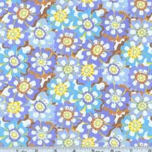   Friends Large Flowers Blues Fabric By The Yard: Arts, Crafts & Sewing