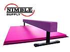 Purple 8ft 12in High Gymnastics Balance Beam 6ft Pink Gym Folding Mat