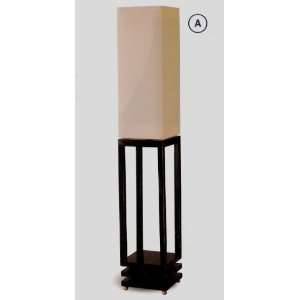   new item Wood base floor lamp in a black finish with gold accent feet
