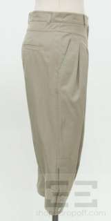Dolce & Gabbana Khaki Cotton Pleated Cropped Pants Size 38  