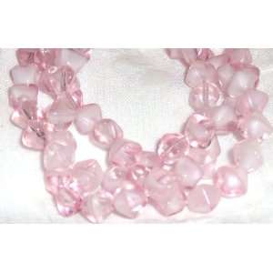  Czech Glass 6mm Bicone Beads   Crystal/Pink/White 
