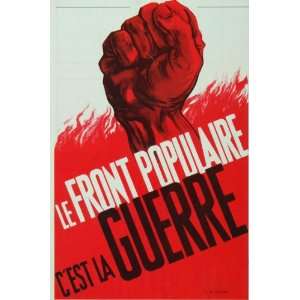  1937 Print Popular Front French Poster Guerre Candidat 