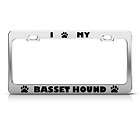   HOUND DOG DOGS CHROME LICENSE PLATE FRAME STAINLESS METAL TAG HOLDER