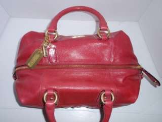 Coach Madison Large Leather Cherry Sabrina 12949 Red Satchel Handbag 