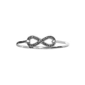   Marcasite & Sterling Silver Infinity Loop Bangle Bracelet: Boma