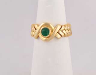 Fred Paris 18k Gold Emerald Ring  