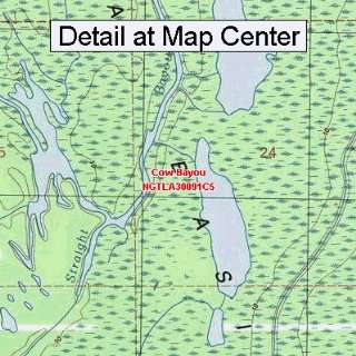   Topographic Quadrangle Map   Cow Bayou, Louisiana (Folded/Waterproof