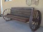 custom rustic antique steel wagon wheel bench 