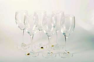 NEW!!! 6 crystal red wine glasses   Cristal by J.G. Durand   France 