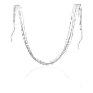  30 10 Strand Liquid Silver Necklace Jewelry