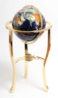 Lapis globe 330mm 3 legged high stand gold stand  