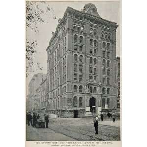 1893 Print Evening Post Newspaper Building New York   Original 