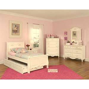 American Woodcrafters Summerset Twin Size Sleigh Trundle Bedroom Set
