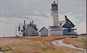   Print Cape Elizabeth Maine Lighthouse by ? maybe Edward Hopper