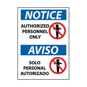 ESN370AB   Notice, Authorized Personnel Only, Bilingual, , 14 X 10 
