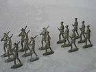 VINTAGE MARCHING SOLDIERS 7 RIFLEMAN & 7 BATON SLIM LEAD METAL TOY LOT 