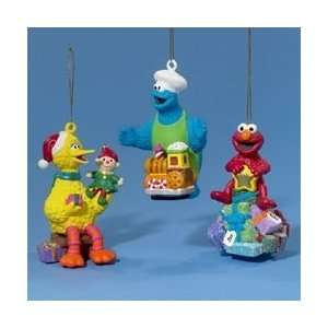  Sesame Street Ornaments Elmo, Cookie Monster, Big Bird 