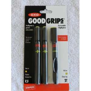  OXO Good Grips Retractable Highlighters, Yellow, 3/pack 