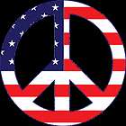 American Flag Peace symbol sign decal bumper sticker USA
