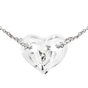  LALIQUE Mini Entwined Hearts Necklace Clear Jewelry
