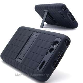 Black Armadillo Kickstand 2 in1 Hard Case Gel Cover For Motorola Droid 