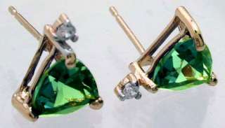   14 carats RUSSIAN ALEXANDRITE/DIAMOND EARRINGS 14K GOLD  