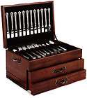 Reed & Barton Provincial 2 Drawer Flatware Chest Cherry