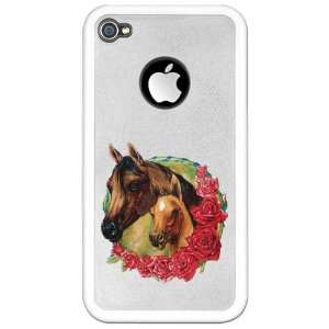    iPhone 4 or 4S Clear Case White Horse And Roses: Everything Else