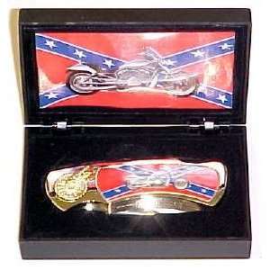  The Confederate Flag Motorcycle Collector Pocket Knife 