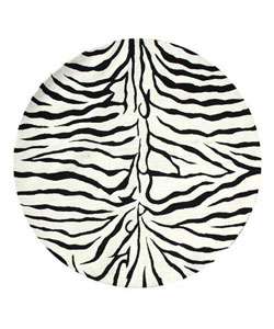 Hand tufted Zebra Stripe Wool Rug (6 ft Round)  Overstock