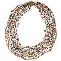 Multi colored Freshwater Pearl Multi strand Necklace (4 5 mm 
