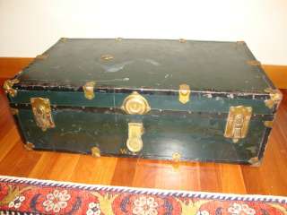 Antique trunk chest Butterfield Co. Seattle Eagle Lock vintage union 