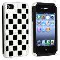 Black/ White Checkered Snap on Case for Apple iPhone 4/ 4S   