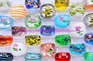 wholesale 50pcs Sz#7 #9 colored Exquisite pretty murano glass rings 