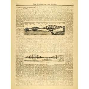  1890 Article Forth Bridge Cantilever Railway Edinburgh 