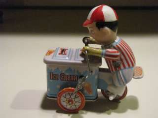 Vintage Windup Tin Toy Ice Cream Stand China 260 MS 405  